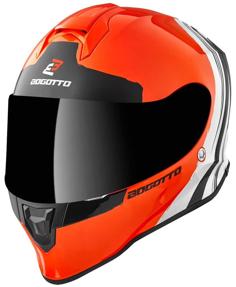 Bogotto V151 Wild-Ride Helm, orange/schwarz/weiß, L von Bogotto