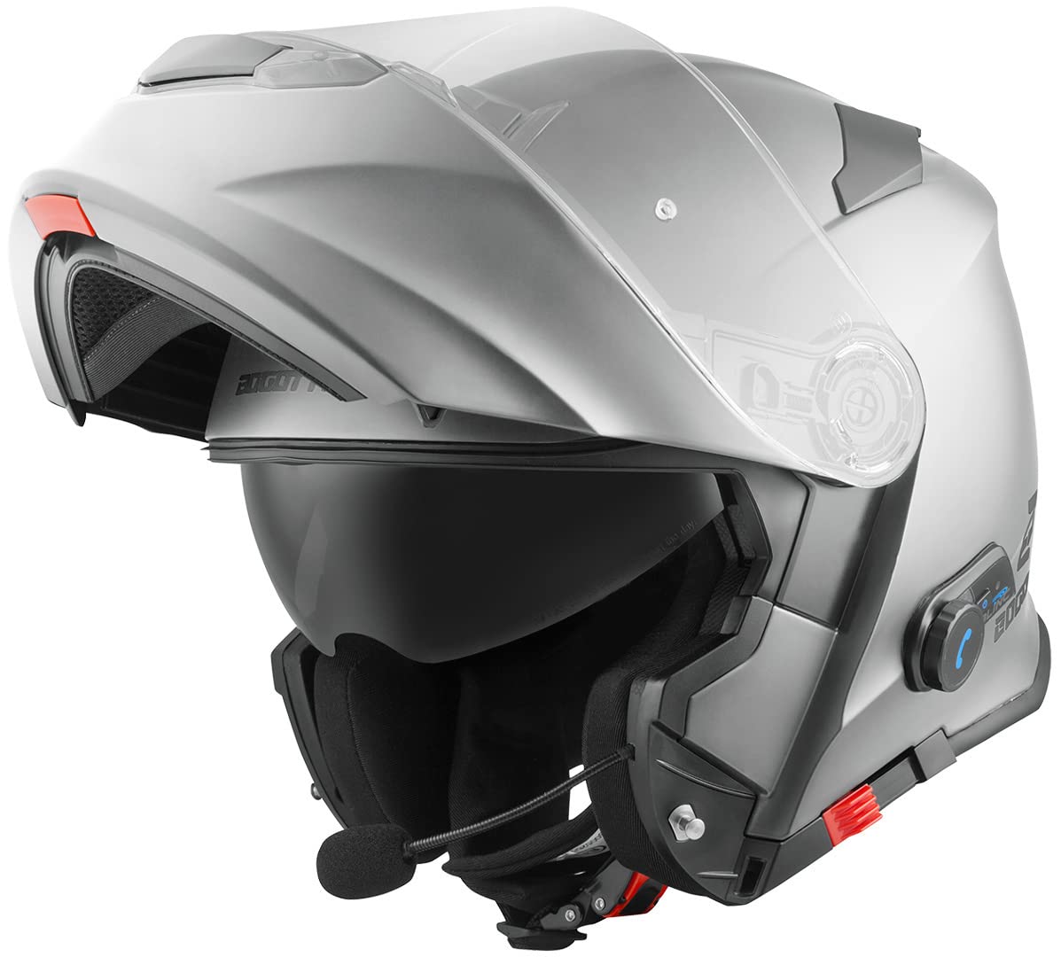 Bogotto V271 BT Bluetooth Klapphelm, Silber, S von Bogotto