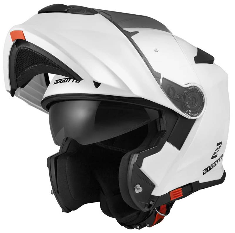 Bogotto V271 Motorrad Klapphelm, weiß, XL von Bogotto