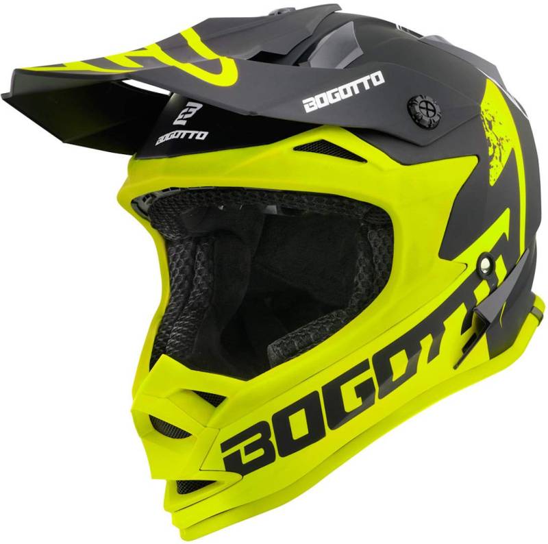 Bogotto V321 Soulcatcher Motocross Helm, gelb/schwarz, XL von Bogotto