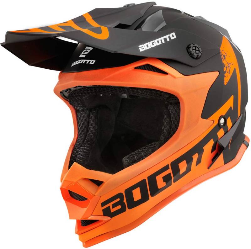 Bogotto V321 Soulcatcher Motocross Helm, orange/schwarz, XL von Bogotto