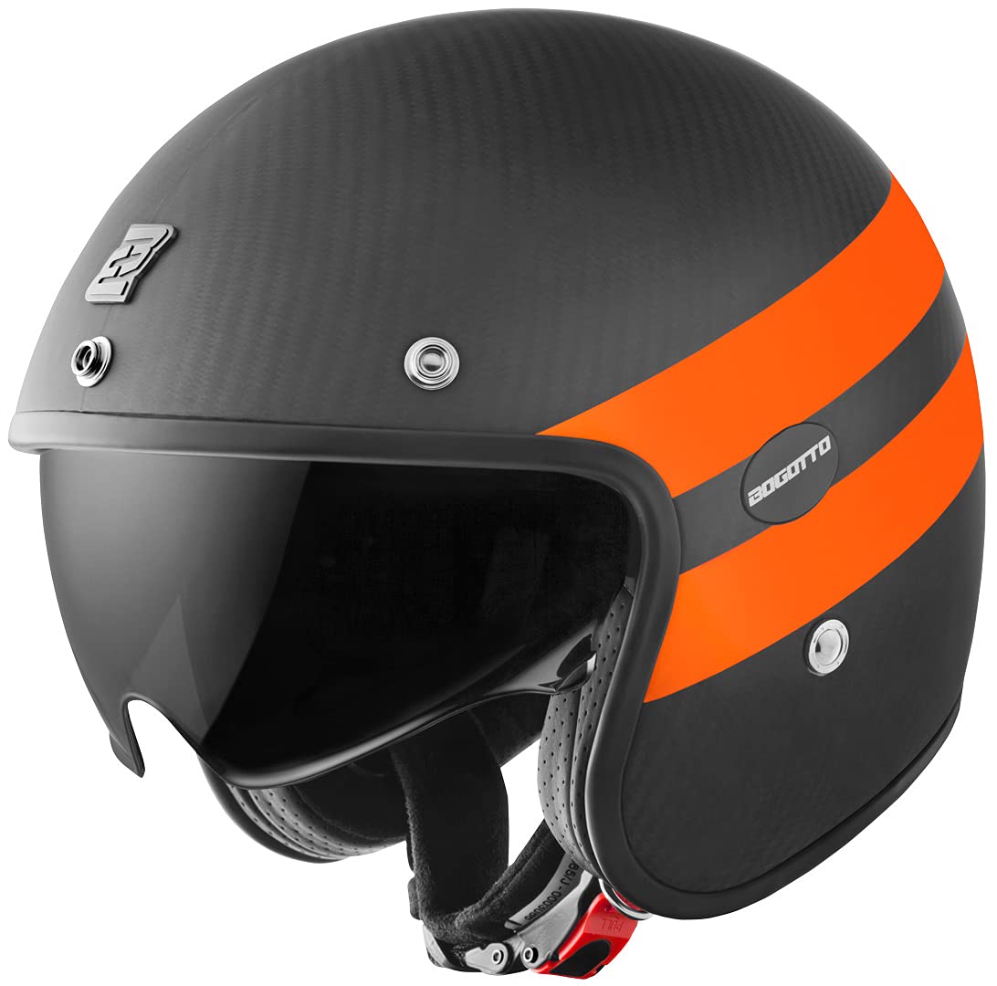 Bogotto V587 Crono Carbon Jethelm, schwarz matt/orange, S von Bogotto