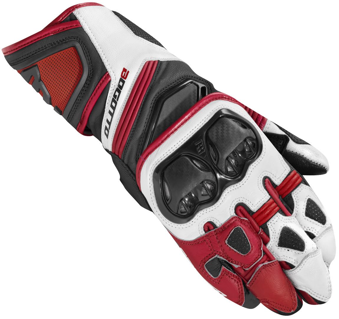 Bogotto Veloce Motorradhandschuhe, schwarz/rot/weiß, 2XL von Bogotto