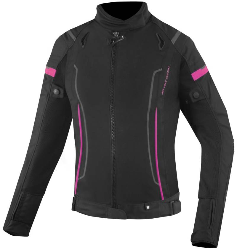 Bogotto Vysio wasserdichte 3in1 Damen Motorrad Textiljacke, schwarz/pink, 2XL von Bogotto