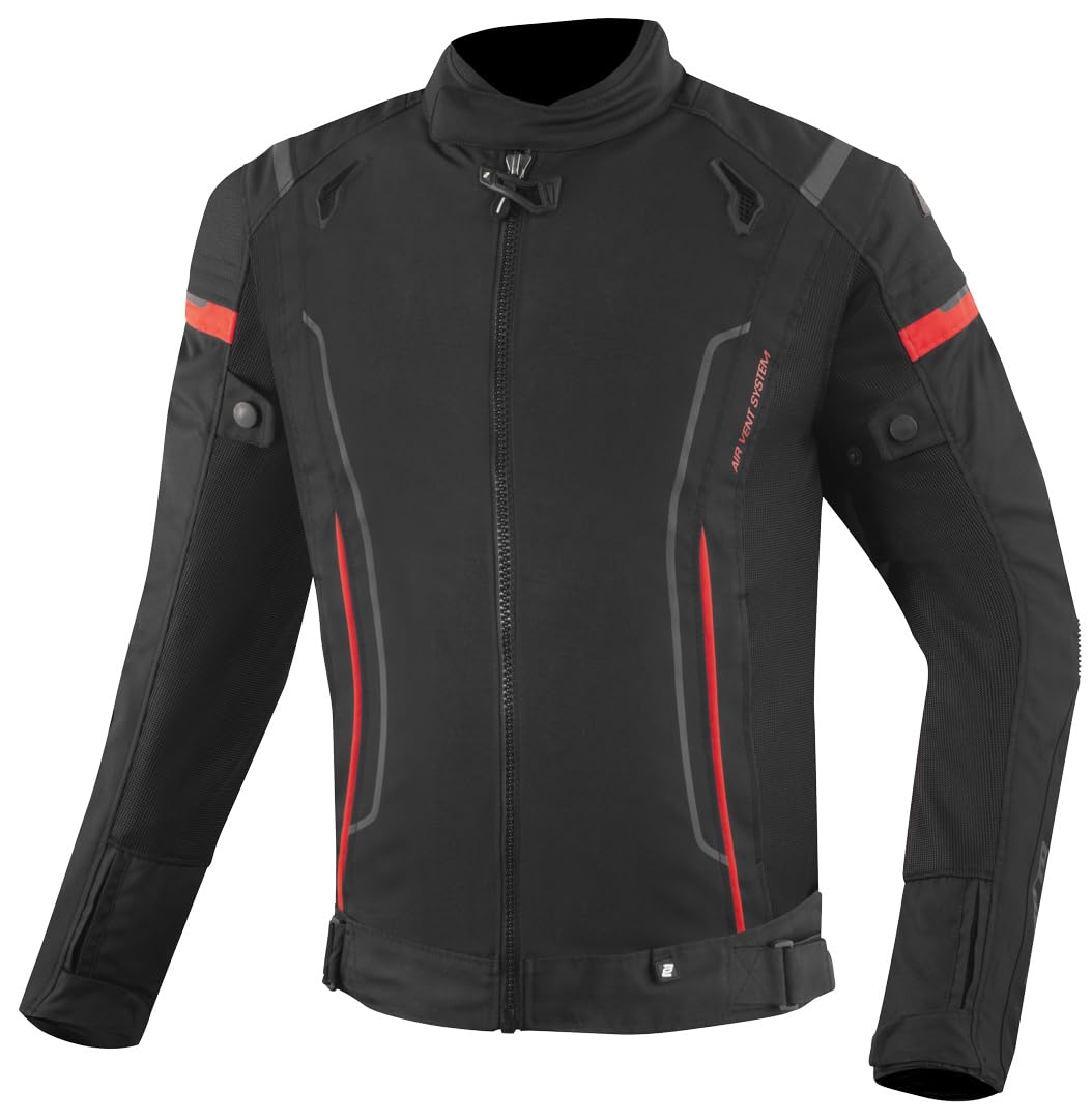 Bogotto Vysio wasserdichte 3in1 Motorrad Textiljacke, schwarz/rot, 2XL von Bogotto