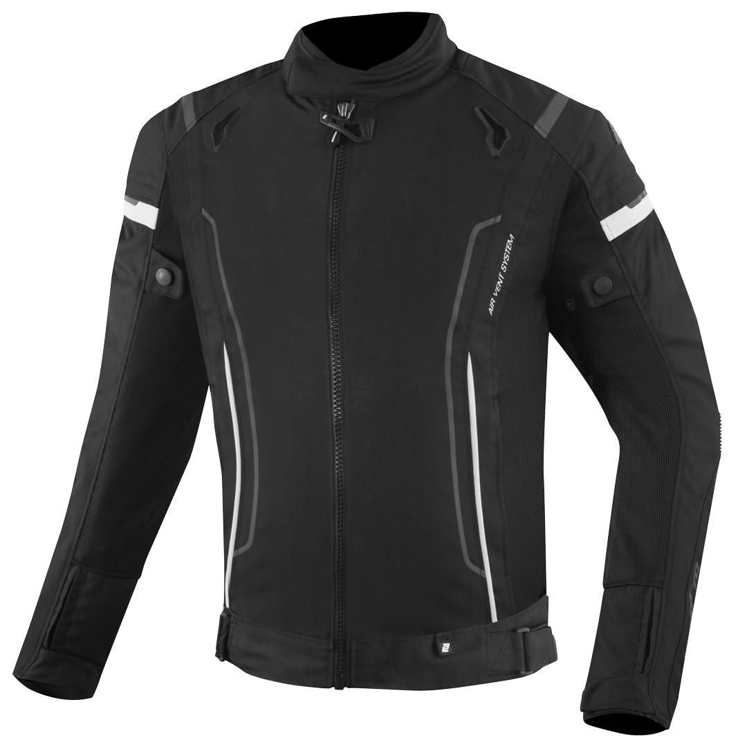 Bogotto Vysio wasserdichte 3in1 Motorrad Textiljacke, schwarz/weiß, 2XL von Bogotto