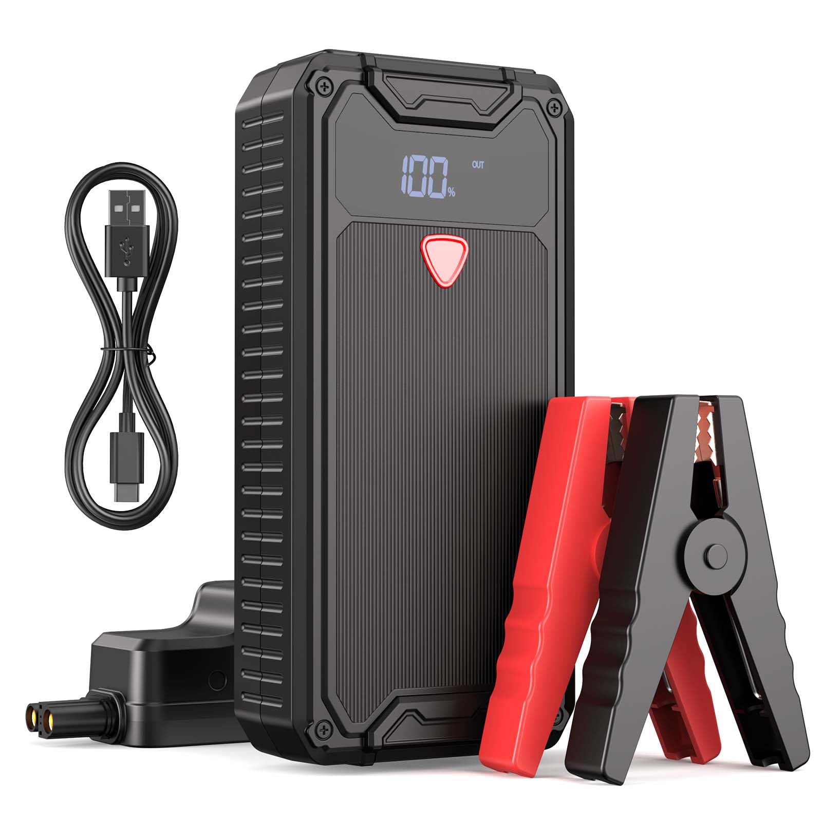 Bogseth Starthilfe Powerbank 4000A Spitzenstrom 26800mAh Auto Starthilfe mit 10W USB-Schnellladung, Geeignet für Benzin- und Dieselmotoren bis 8L, Mit LED-Licht und LCD-Display,Auto Starthilfe mit PKW von Bogseth