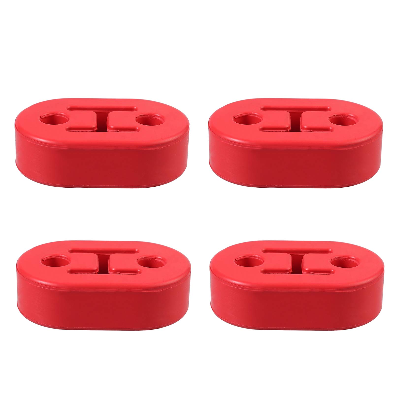 Bohaner Universal-Auspuffhalterungen, robust, Gummi, 11 mm, 2 Löcher, Rot, 4 Stück von Bohaner