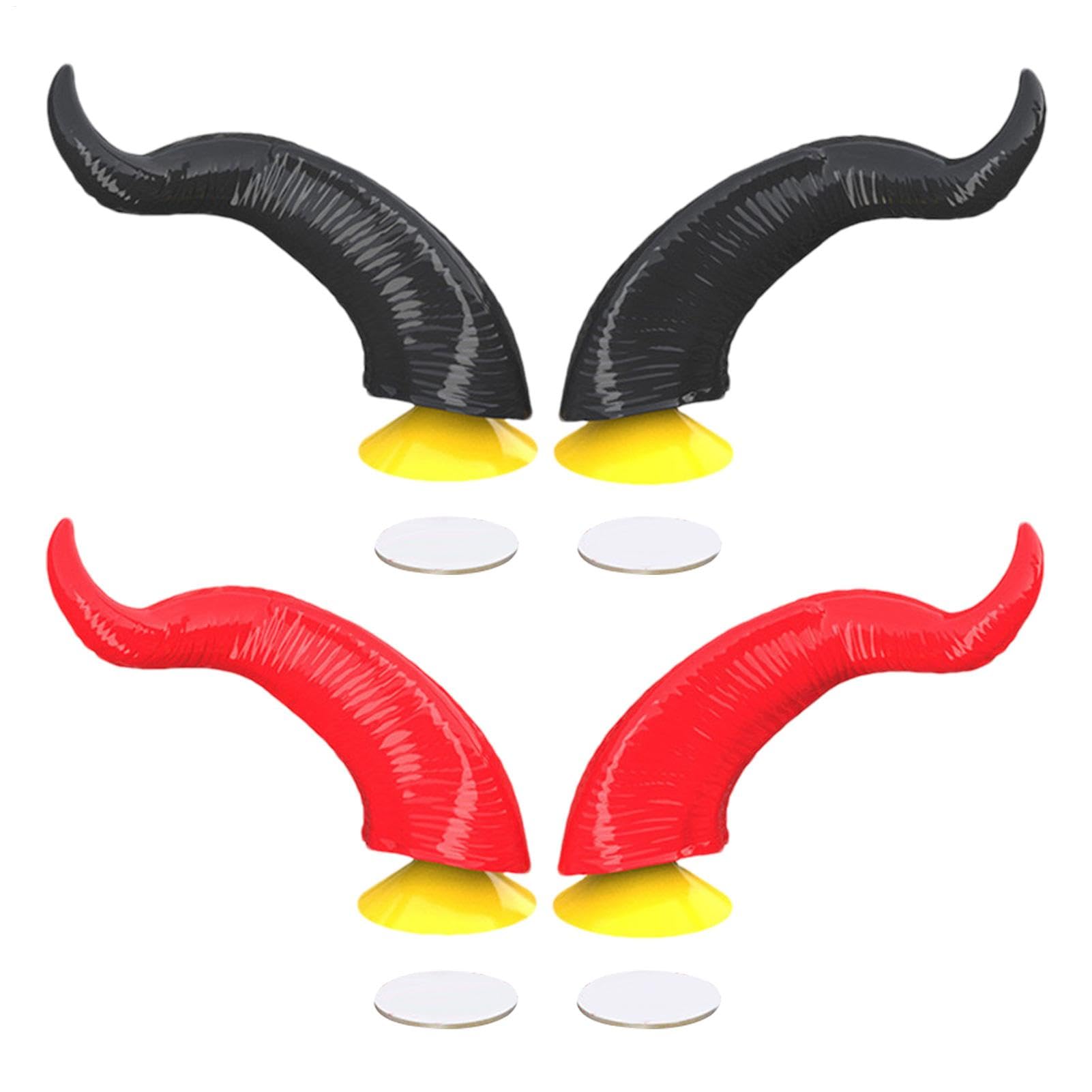 4 Stück Motorradhelm Devil Demon Horn, Motorradhelm Teufelshorn Mit Saugnapf, Motorradhelme Teufelshörne Helme, Helme Teufelshorn2 Farbtöne Kleine Für Helme, Zubehör- Für Motorrad-Skihelme von Bohany