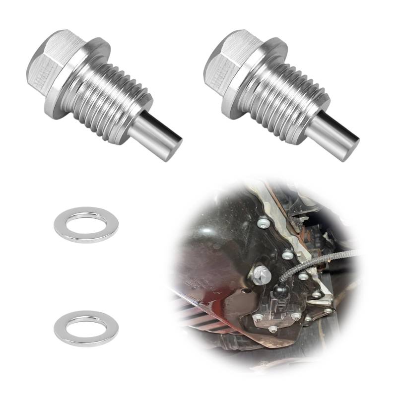 2 Stück Magnetische Ölablassschraube, Aluminiumlegierung Magnetische Ölwannenwanne Aus Rücklaufablassschraube Adapter Mit Dichtungen,Magnetisch Auto Ölschraube（M14 x 1.5） von Boloest