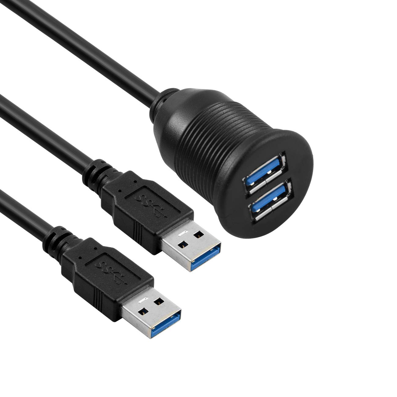 USB Armaturenbrett-Kabel für bündige Montage, 1 Meter, USB 3.0, Verlängerungskabel für Armaturenbrett, für Auto, Boot, Motorrad von baolongking