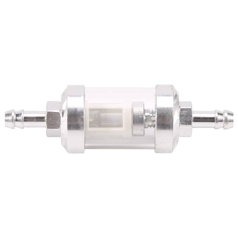 Bolvina Universal Chrom Glas Kraftstoff Benzin Dieselmotor Inline Filter 5/16 "8mm Silber für Motorräder von Bolvina