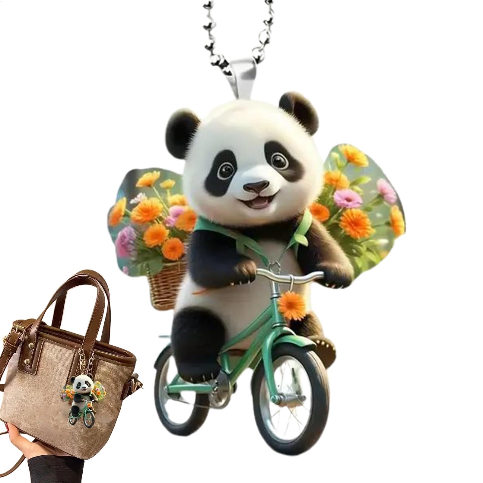 Bomefoi Panda-Rückspiegel-, Rückspiegel-Panda, Acryl-Panda-Aufhänger-, Niedliche Auto-Rückspiegel- für Tisch, Zuhause, Rucksack-Ausstellung von Bomefoi