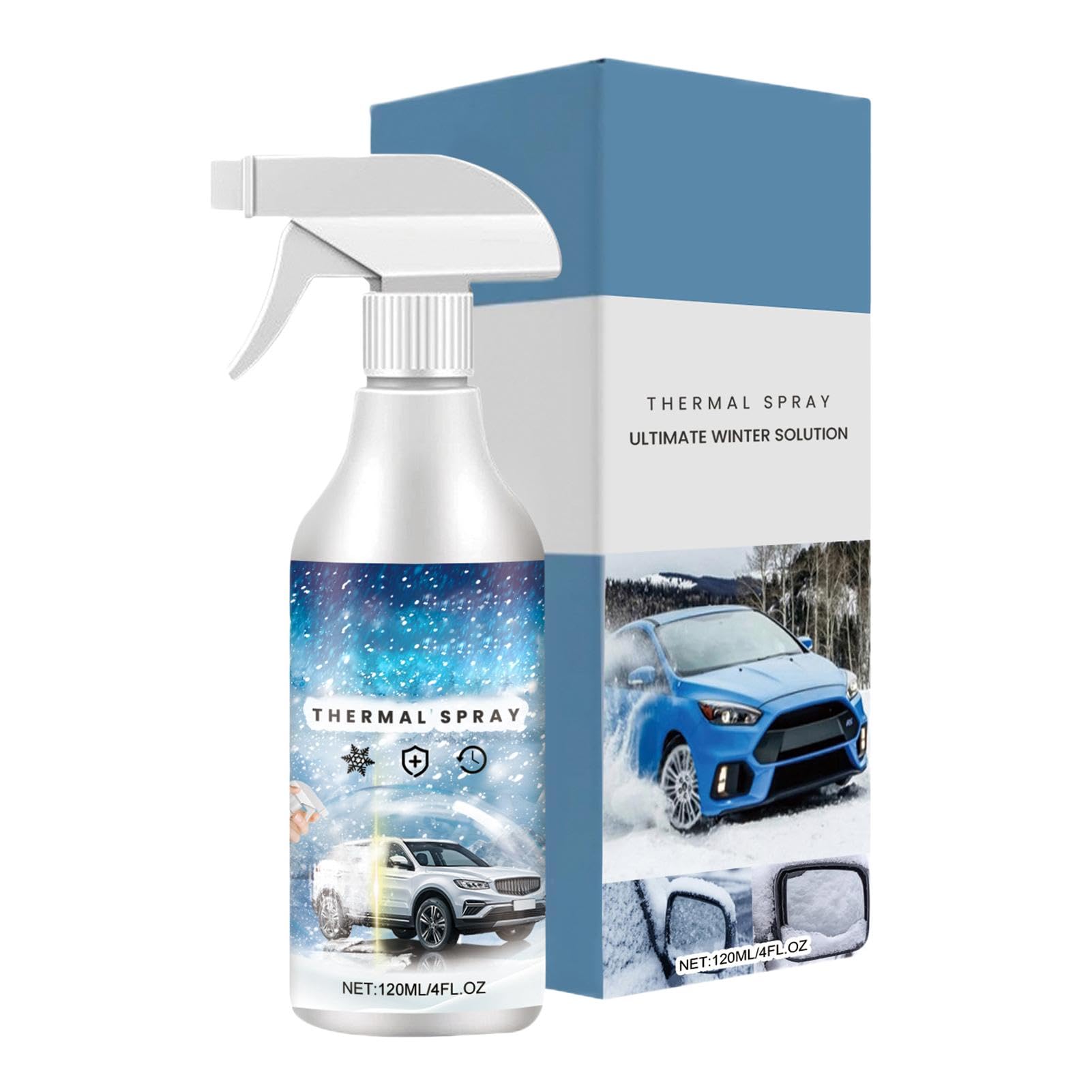 BommFu Enteiserspray Auto Scheibe | Scheibenenteiser 120 Ml | Scheibenenteiser Spray | Entfroster Spray Auto | Auto-Windschutzscheiben-Enteisungsspray - Enteisungs-Anti-Frost-Spray von BommFu