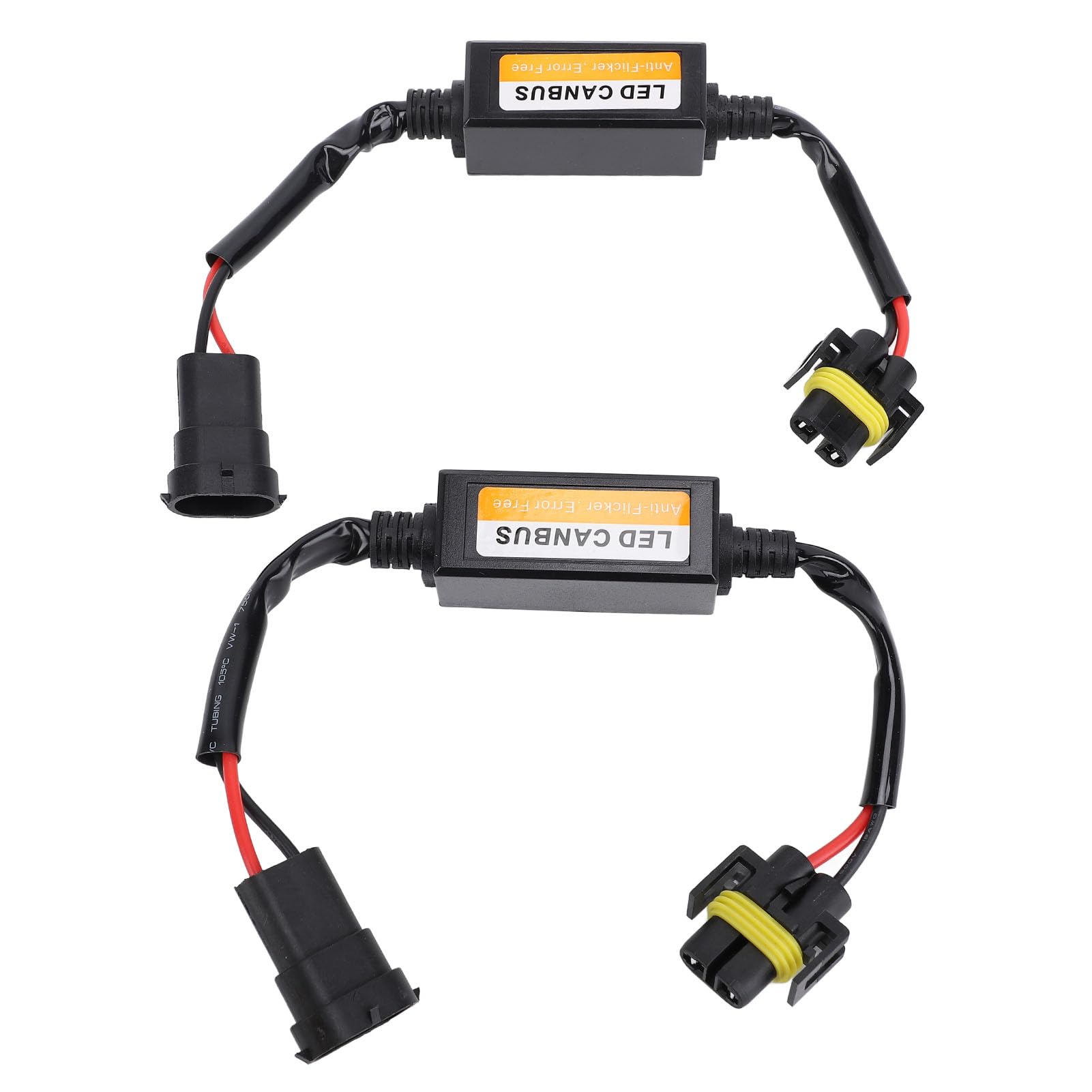 Bonbela 2 Stück LED-Scheinwerfer-Decoder, Anti-Flackern, Kabelbaum, Fehler, Widerstand, Löschkondensator, Canbus-Decoder für Fahrzeuge mit H8, H9, H11-Anschluss, Scheinwerfer von Bonbela