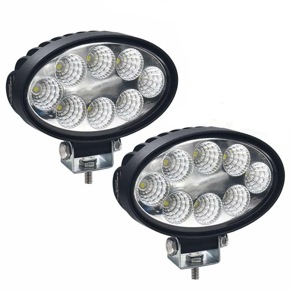 Boncak 2x24W Led Arbeitsscheinwerfer Motorrad 12volt led Weiß Oval Zusatzscheinwerfer Scheinwerfer Flutlicht für Offroad Fahrrad Bagger von Boncak