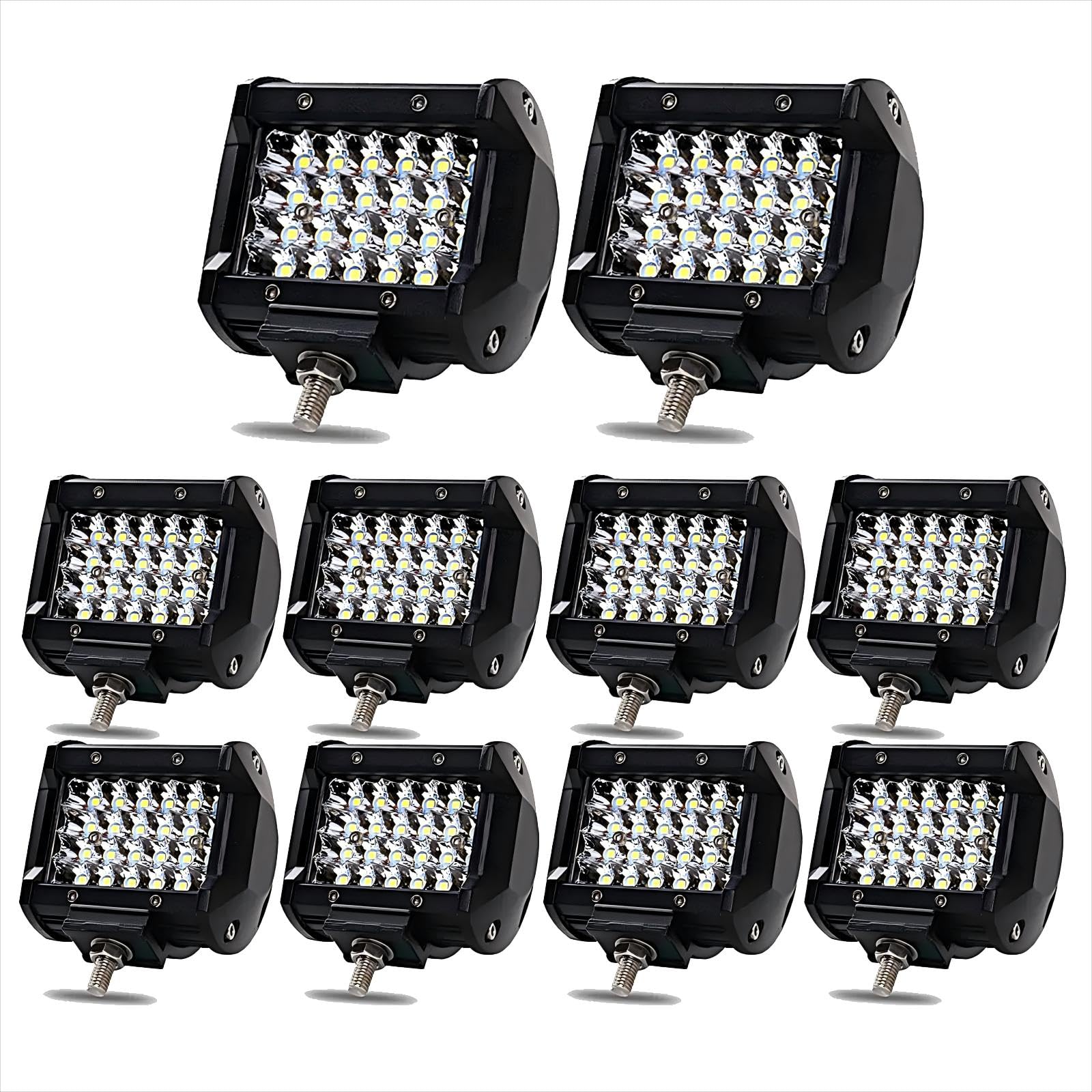 Boncak Scheinwerfer LED Arbeitsscheinwerfer,10x4 Zoll 72W 12v 24v LED Zusatzscheinwerfer Arbeitslicht Flutlicht Offroad Wasserdicht IP68 Traktor SUV Auto von Boncak