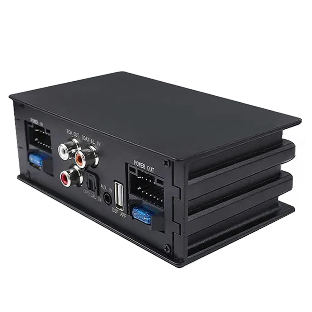 Bonkshire 4x50W Auto-Verstärker-Prozessor, Unterstützt 10 EQ-Soundeffekte, Digitale Soundprozessoren, Plug-and-Play-Audio-Leistungsverstärker, Langlebig, Einfach zu Bedienen von Bonkshire