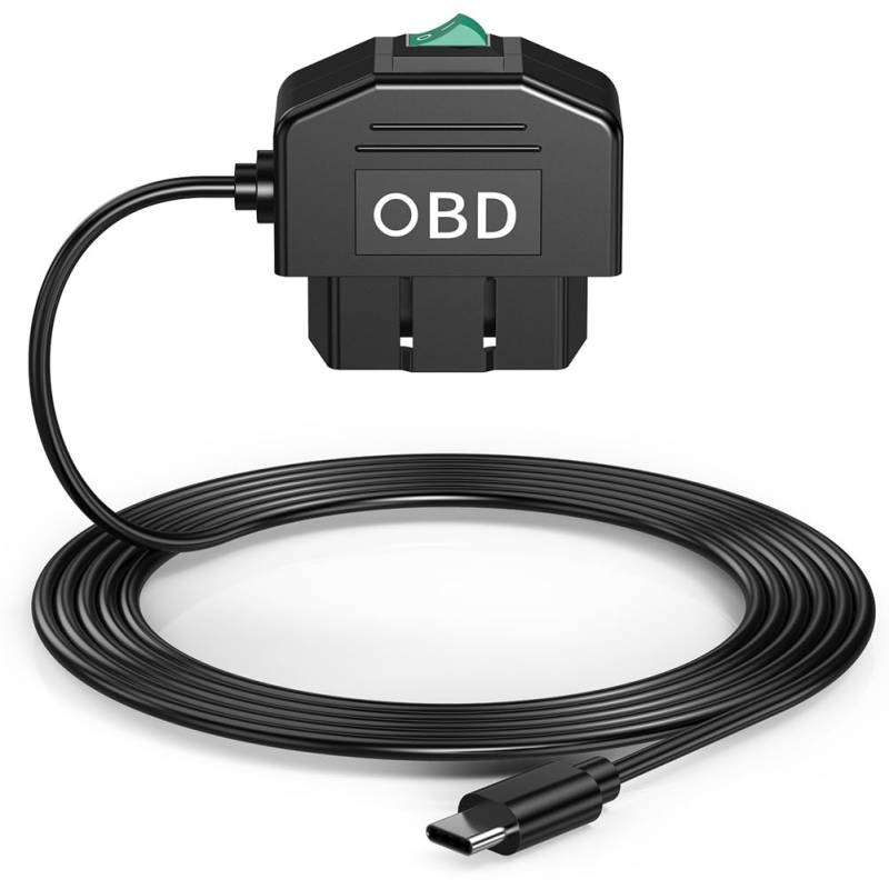 Bonkshire Dashcam-OBD-Hardwire-Set-Kit Dashcam-USB-Typ-C-Hardwire-Set-Kit mit OBD-Stromkabel für Dashcam 12-24V Bis 5V/3A von Bonkshire