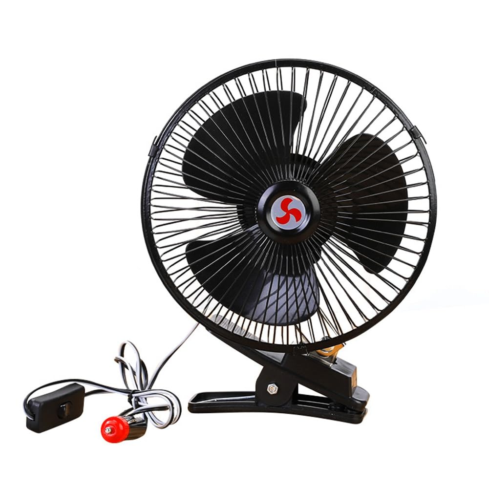 Bonkshire Leiser Luftkühler Auto-Oszillationsventilator Tragbarer Fahrzeug-Mini-12V-Schwarz von Bonkshire