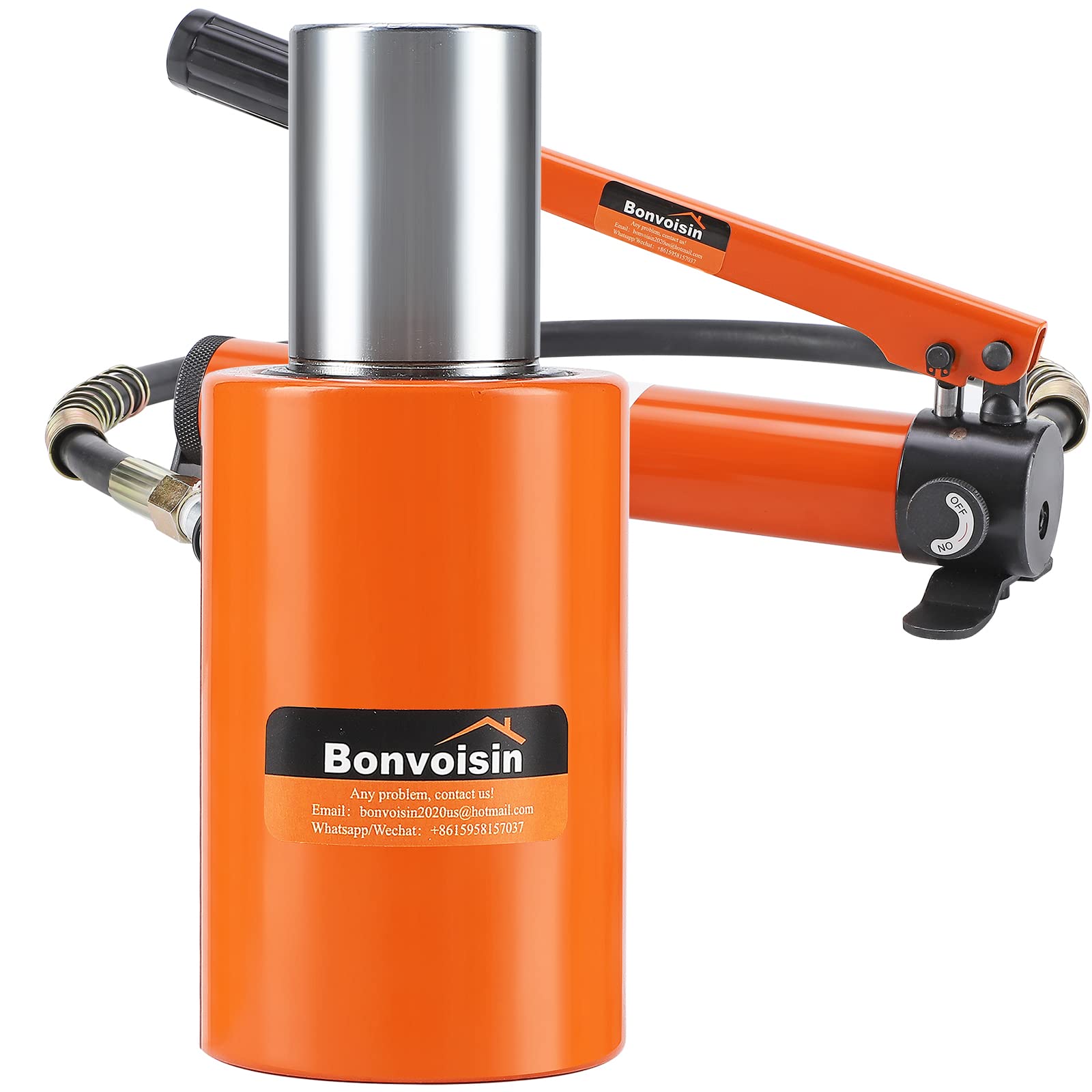 Bonvoisin 10T Hydraulikzylinder mit CP-180 Hydraulikpumpe, Gesamthub 50mm, Ultradünner Tragbarer Industrieheber, für den Maschinenbau (RSC-10T+CP-180) von Bonvoisin