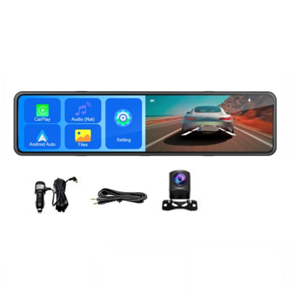 Booso 12-Dash-Cam 4K Auto- Videorecording Wireless Carplay Android Auto ADAS GPS Navigation FM AUX Streaming Bildschirm von Booso