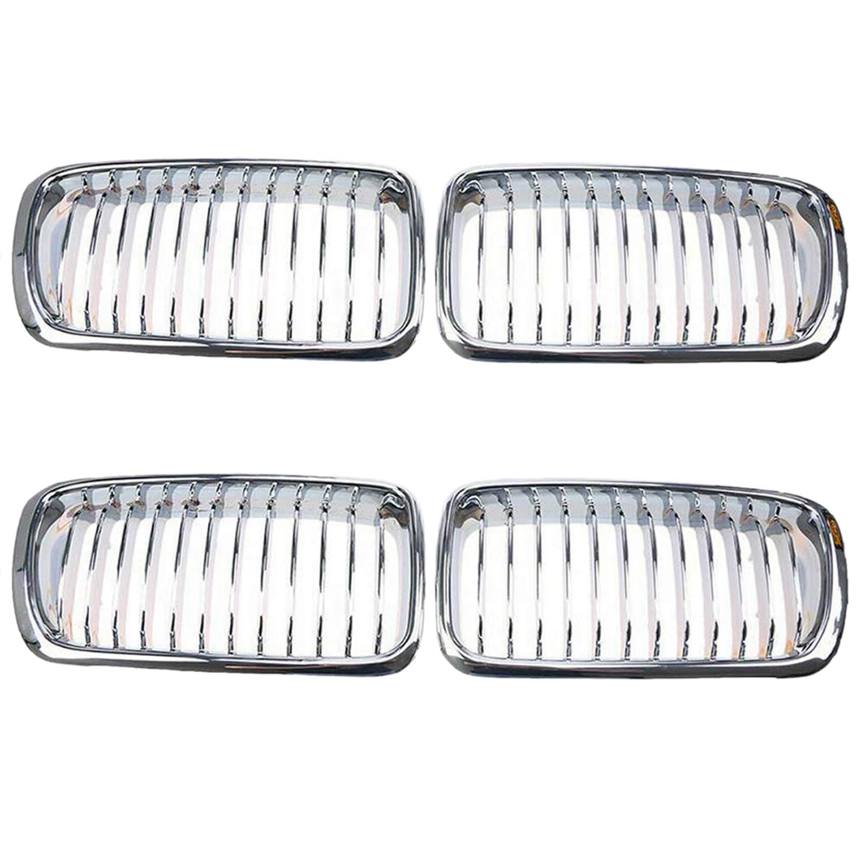 Booso 2 Paar Verchromtes Front Grill Gitter für 7 Series E38 730IL/ 735I/ 725Tds/ 728I/ 750I Sedan 1994-2001 Front Grill Gitter Refit von Booso