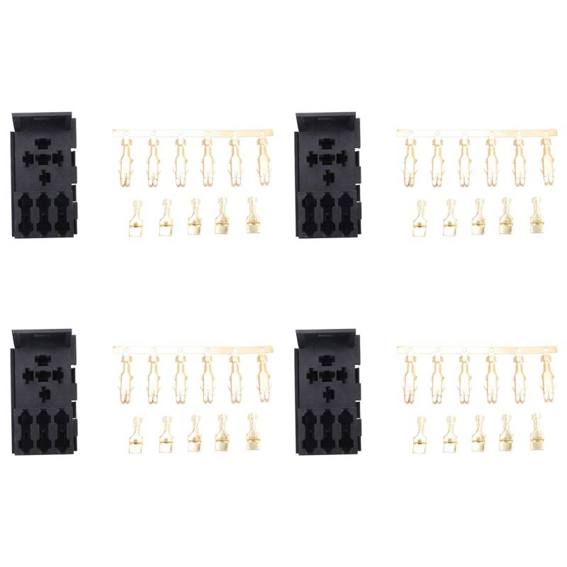 Booso 4X für Auto Rv Yacht Relais & 3 Sicherungs Sockel Kit - 4, 5 Pin & Flasher Relais ATO Sicherungs Halter Sockel Box von Booso