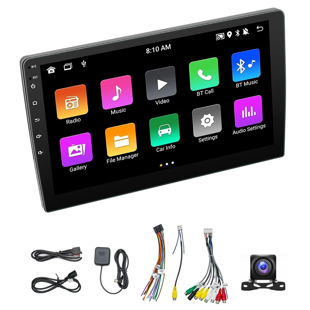 Booso Android 13 Autoradio Kabelloses Carplay Android Auto, 2Din 9 Touchscreen Autoradio GPS WiFi Bluetooth Rückfahrkamera von Booso