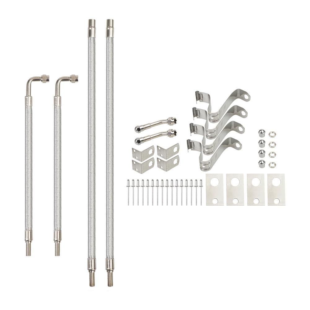 Booso Dually-Ventilschaftverlängerungs-Set, Geflochtene Ventilschaftverlängerung, Passend für 16- Bis 19-1/2-Zwillingsräder, Reifenventilverlängerung von Booso