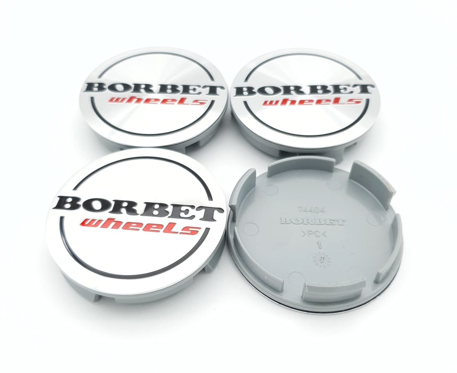 4X Original Borbet Nabendeckel 56mm Felgendeckel Nabenkappe Silber Alu Gebürstet von Borbet