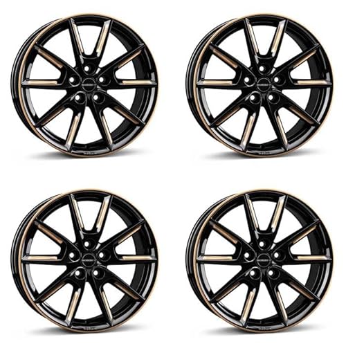 4x Borbet Felgen Alufelgen LX18 8x18 ET44 5x112 black glossy gold spoke rim kompatibel mit Audi A3 A4 A6 A8 Q2 RS3 S3 S4 S8 SQ2 TT von Borbet