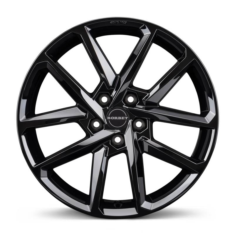 4x Borbet Felgen Alufelgen N 6.5x17 ET39 5x112 black glossy kompatibel mit VW Caddy CC e-Golf Golf Jetta Passat Scirocco Tiguan Touran T-Roc von Borbet