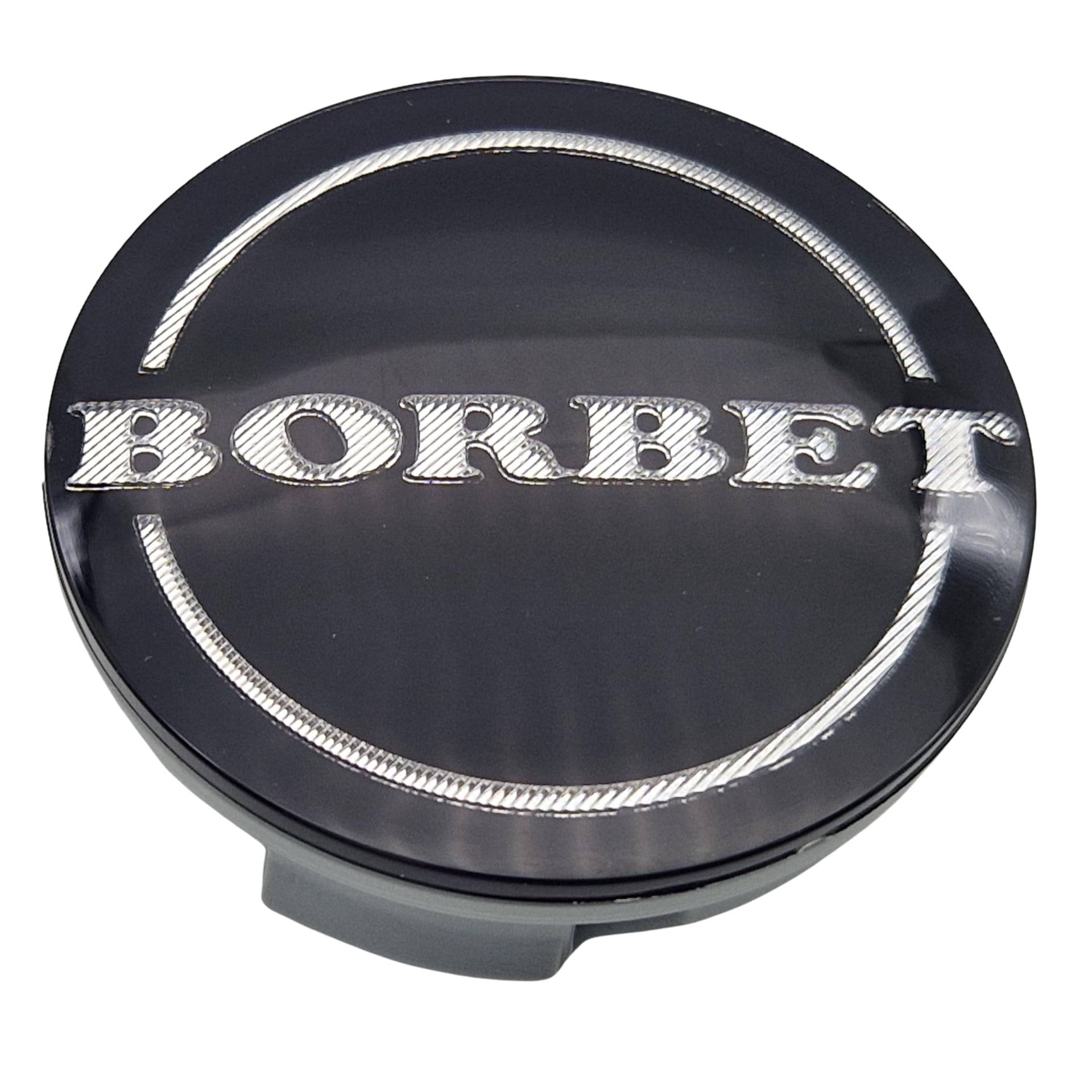 Borbet Nabendeckel 55mm / 56mm Felgendeckel 74404 Nabenkappe Schwarz Glanz Silber Original Center Cap (1) von Borbet