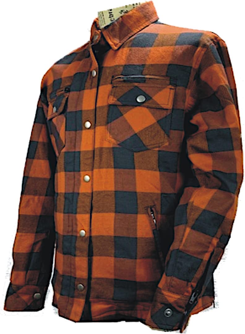 Bores Lumberjack Premium Motorradhemd (Orange/Black,M) von Bores