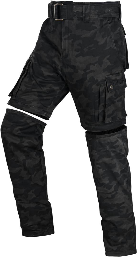 Bores Siggle 2 Motorrad Textilhose, schwarz camouflage, 36/32 von Bores