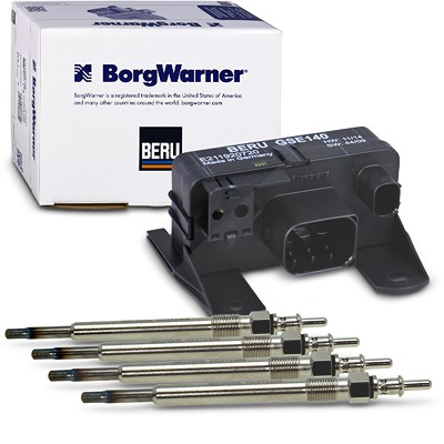 Borgwarner (beru) Glühzeitsteuergerät + 4x Glühkerze für Mercedes-Benz von BorgWarner (BERU)