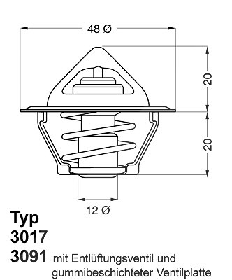 Wahler Thermostat, Kühlmittel [Hersteller-Nr. 3017.87D2] für Chevrolet, Gm Korea von WAHLER