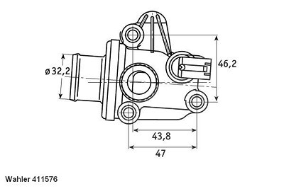 Wahler Thermostat, Kühlmittel [Hersteller-Nr. 411576.87D] für Mercedes-Benz von WAHLER