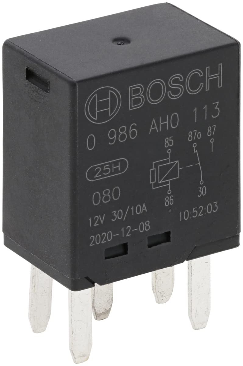 Bosch 0986AH0113 Mini-Relais 12V 30A, Betriebstemperatur von -40° bis 100°, Wechselrelais, 5 Pin Relais von Bosch