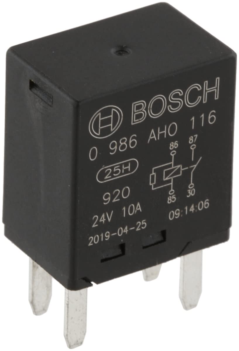 Bosch 0986AH0116 Mini-Relais 24V 10A, Betriebstemperatur von -40° bis 85°, Schließer-Relais, 4 Pins von Bosch