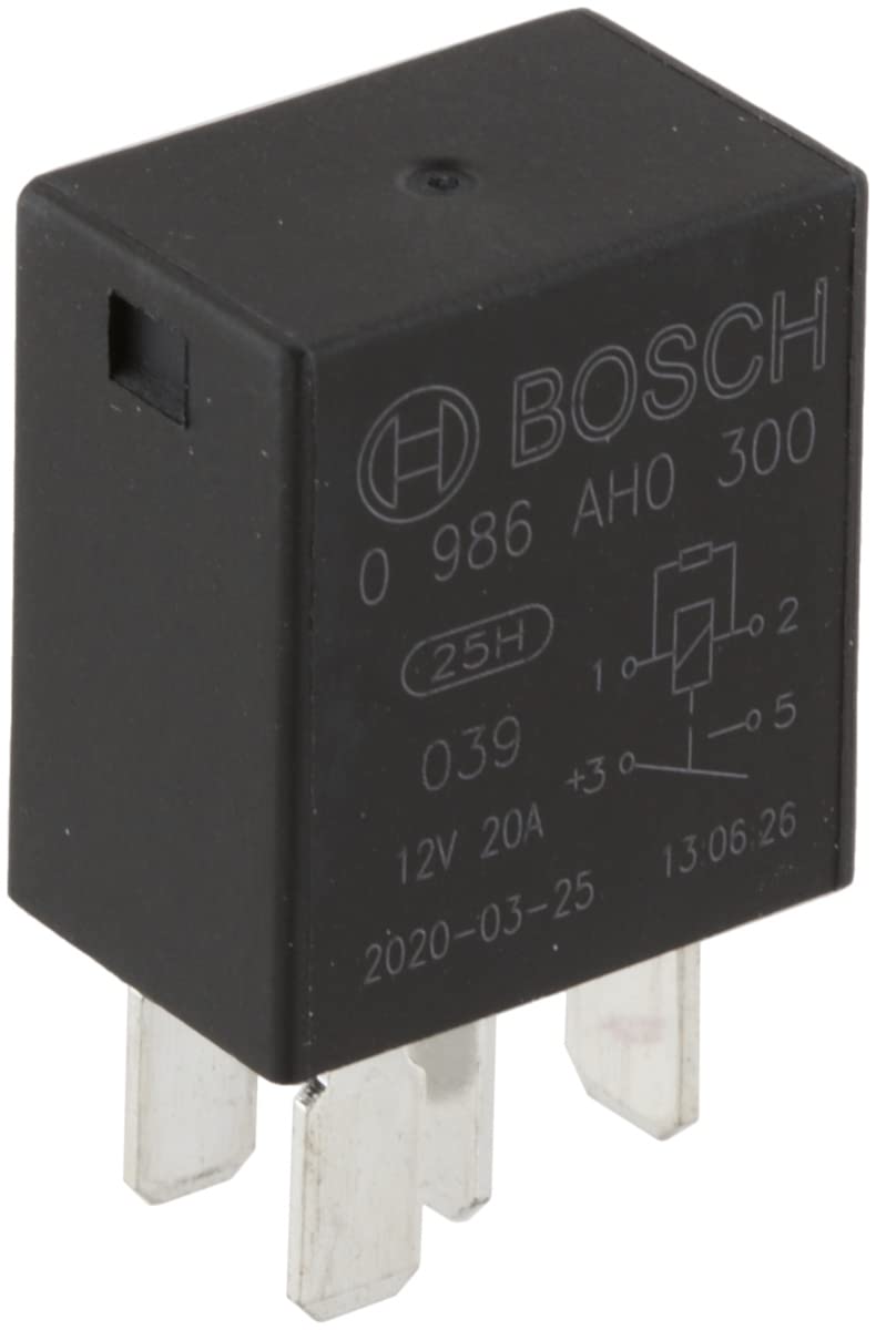 Bosch 0986AH0300 Mini-Relais 12V 20A, IP5K4, Betriebstemperatur von -40° bis 85°, Schließer-Relais, 4 Pins von Bosch Automotive