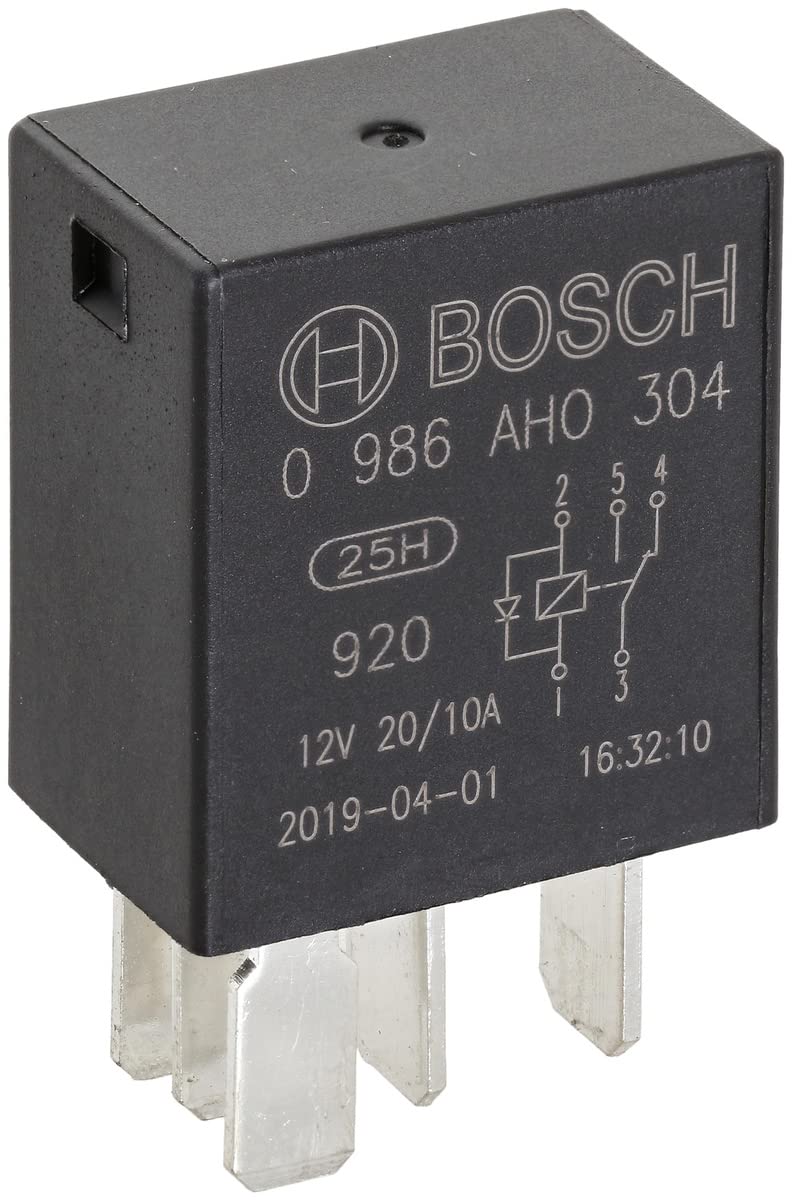 Bosch Automotive 0986AH0304 Micro-Relais 12 V 20 A, 5 Terminals, IP5K4 Temperaturbeständigkeit von -40 °C bis 85 °C von Bosch