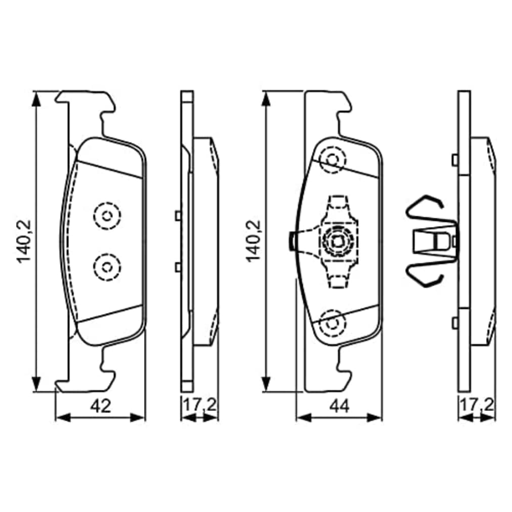 Bosch BP1623 Bremsbeläge - Vorderachse - ECE-R90 Zertifizierung - vier Bremsbeläge pro Set von Bosch