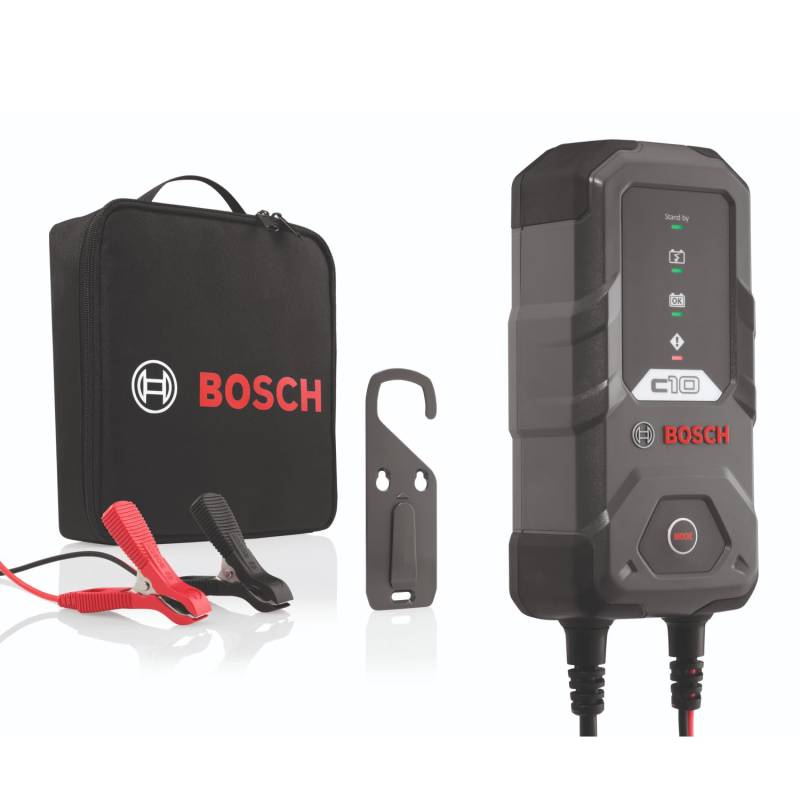 Bosch C10 Batterieladegerät, 3,5 Ampere, mit Erhaltungsladungs-Funktion - Autobatterie-Ladegerät für 12 V Blei-Säure-, AGM-, EFB-, Gel- und SLI-Batterien von Bosch