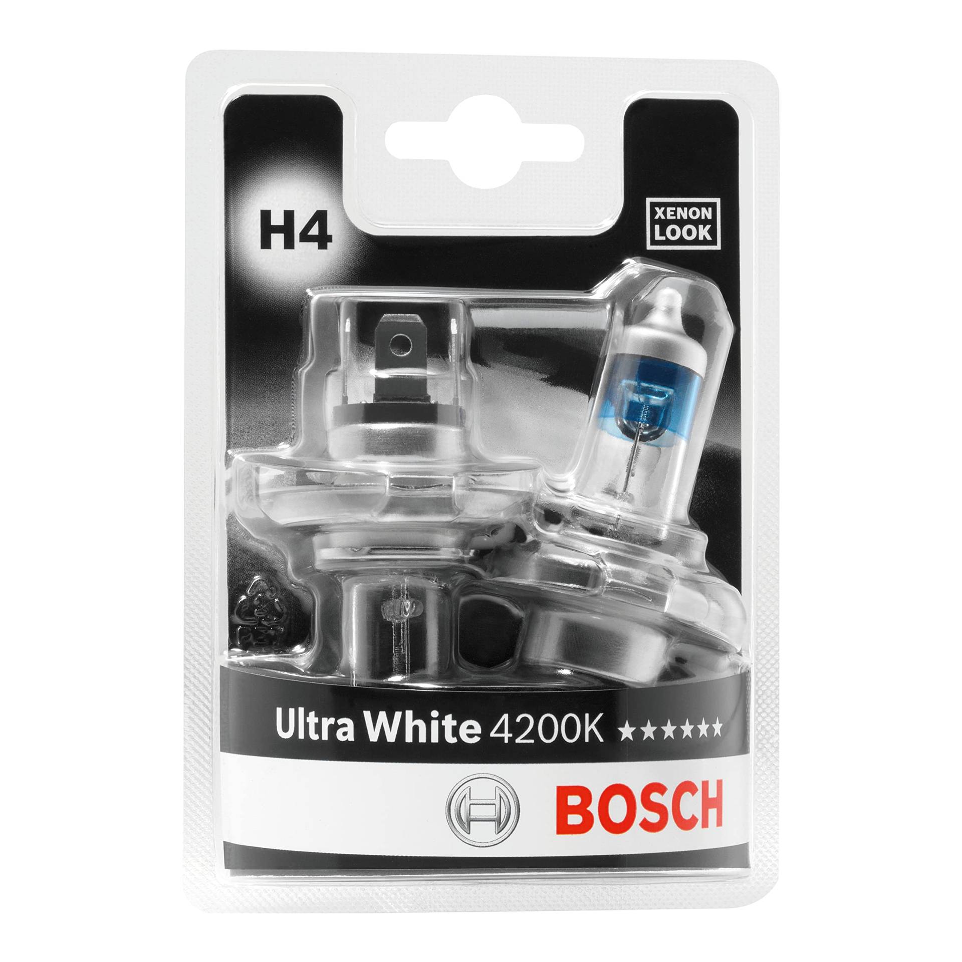 Bosch H4 Ultra White Fahrzeuglampe 12V 60/55W P43t (2 Stück) von Bosch