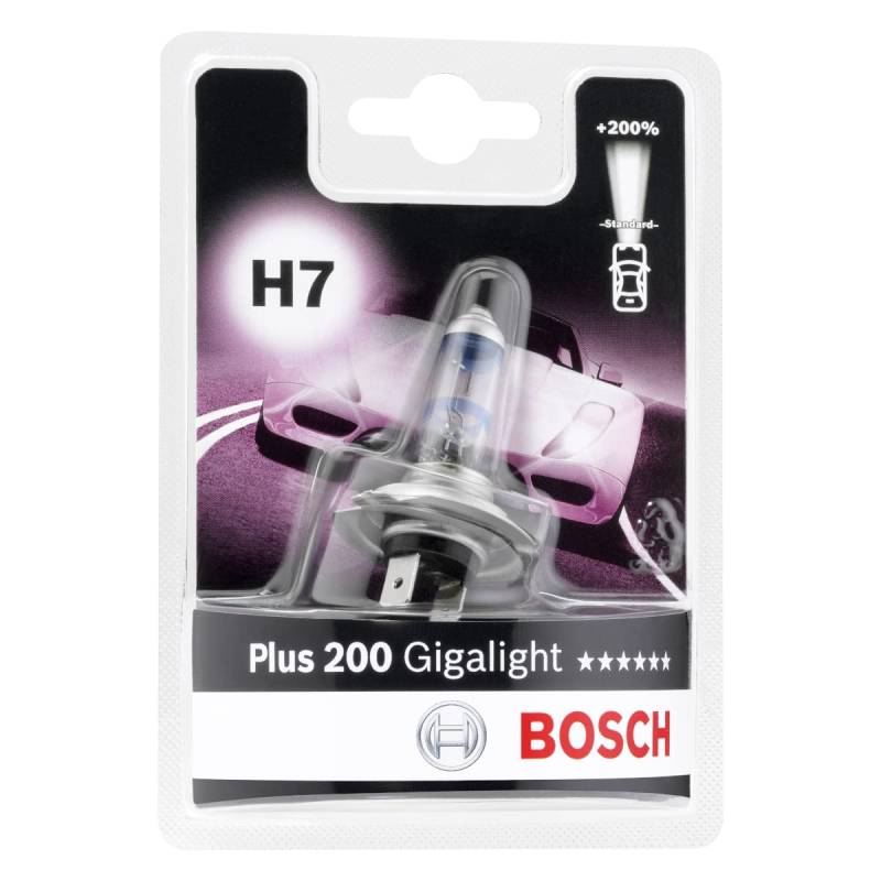 Bosch H7 Plus 200 Gigalight Lampe - 12 V 55 W PX26d - 1 Stück von Bosch