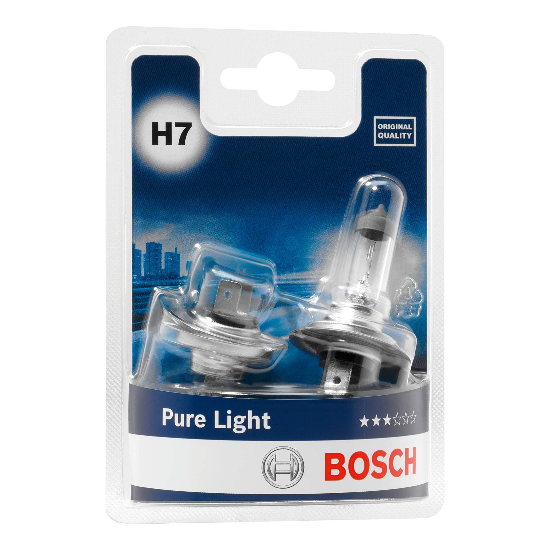 Bosch H7 Lampe Pure Light 12V 55W PX26d (2 Stück) von Bosch