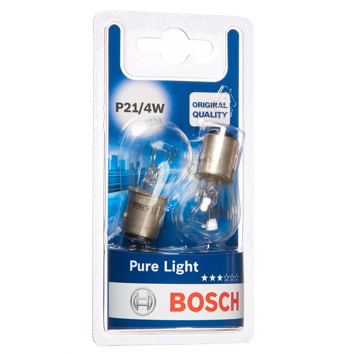 Bosch P21/4W Pure Light Fahrzeuglampen - 12 V 21/4 W BAZ15d - 2 Stücke von Bosch Automotive