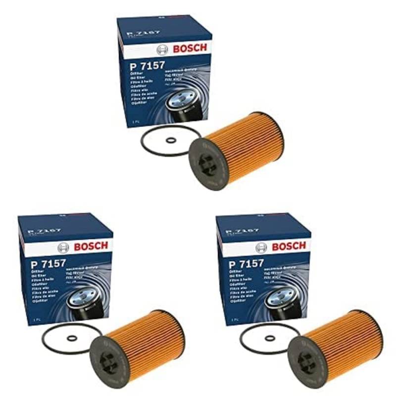 Bosch P7157 - Ölfilter Auto, 3er Pack von Bosch